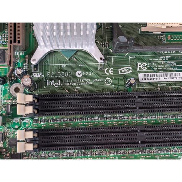 PARTS/REPAIR Intel D865GBF Motherboard Socket 478 mPGA478 1.5V AGP (1x) PCI (6x) - Picture 9 of 12